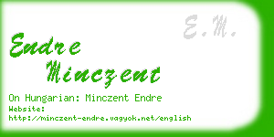 endre minczent business card